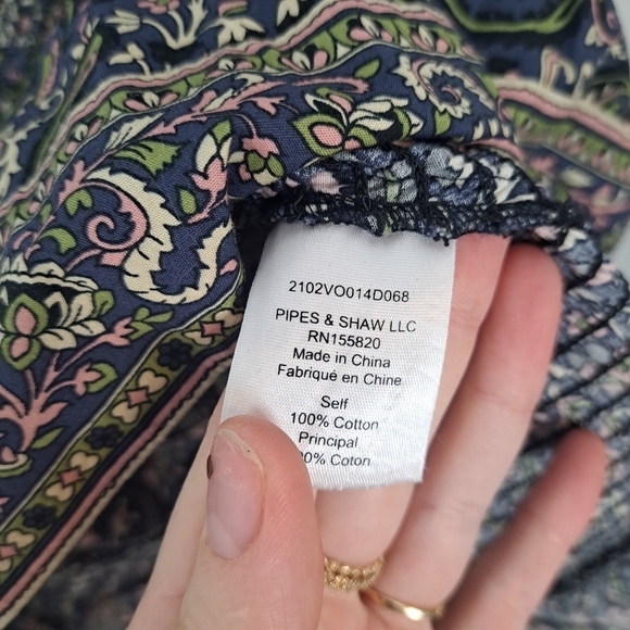 Veronica Beard Blue Multicolor Smocked Ruffle Paisley Karlina Mini Dress Size 8 - Picture 6 of 7